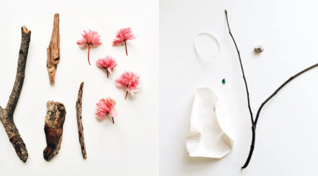 Assorted sticks and flowers.