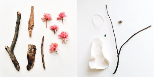 Assorted sticks and flowers.