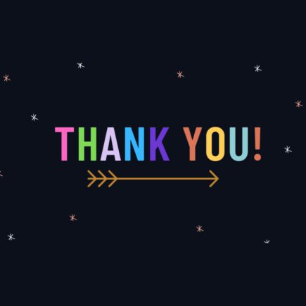 Text reading "Thank You!" in bright colours.