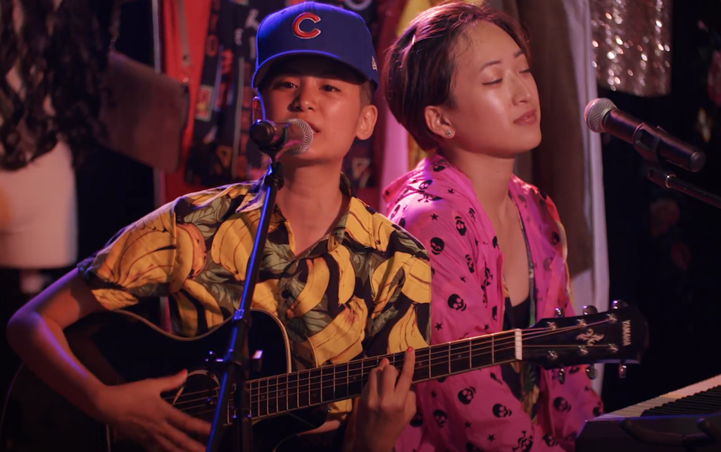A photo of Maddie Bautista & Deanna H. Choi in "Love You Wrong Time" (2023). Photo: Emmet Ray
