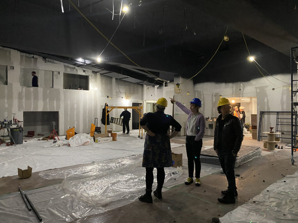 Andrea Donaldson and Michael Mori at the performance hall under construction at 877 Yonge St.